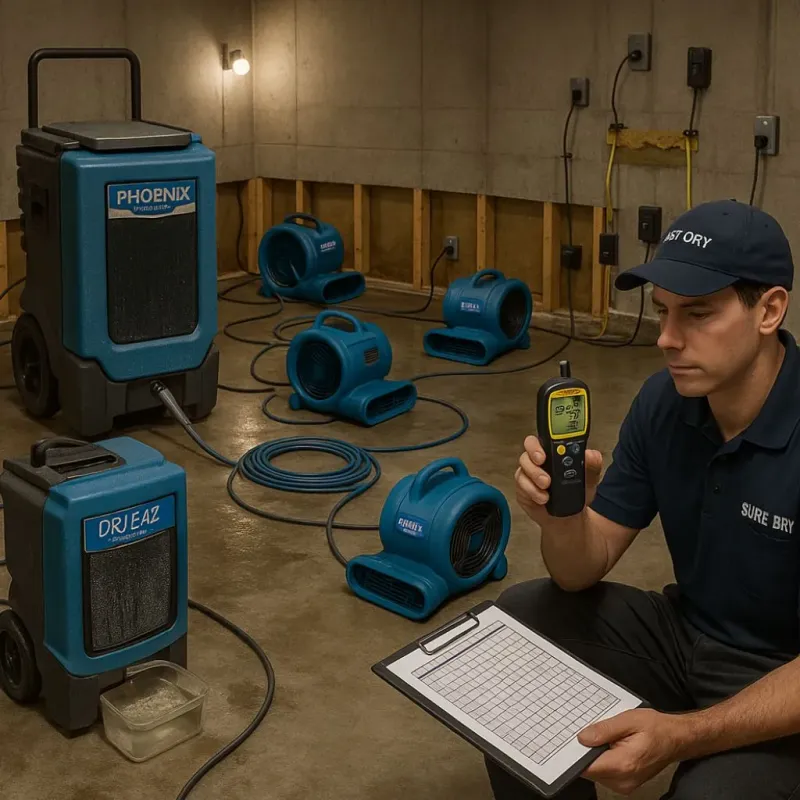 Structural Drying and Dehumidification process in Petersburg, IL